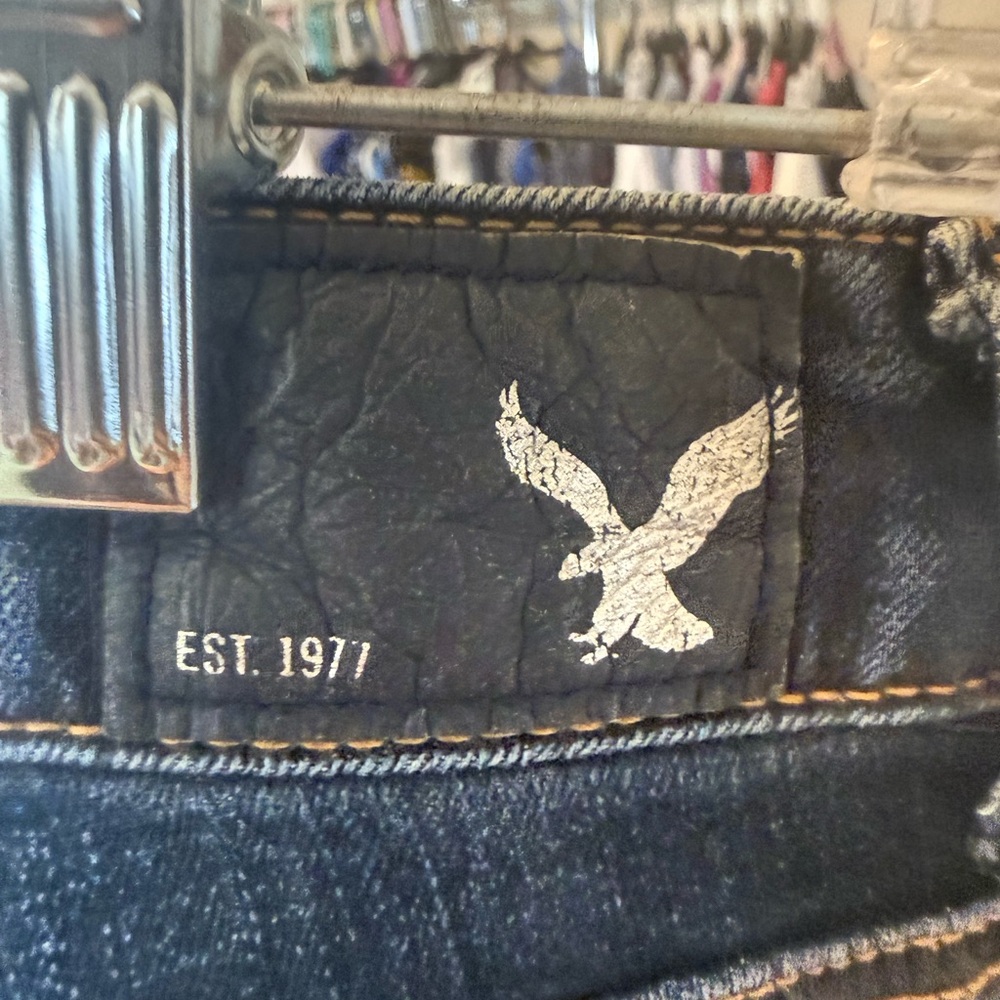 American Eagle Outfitters Dark Blue Denim Jean Shorts - Picture 9 of 12